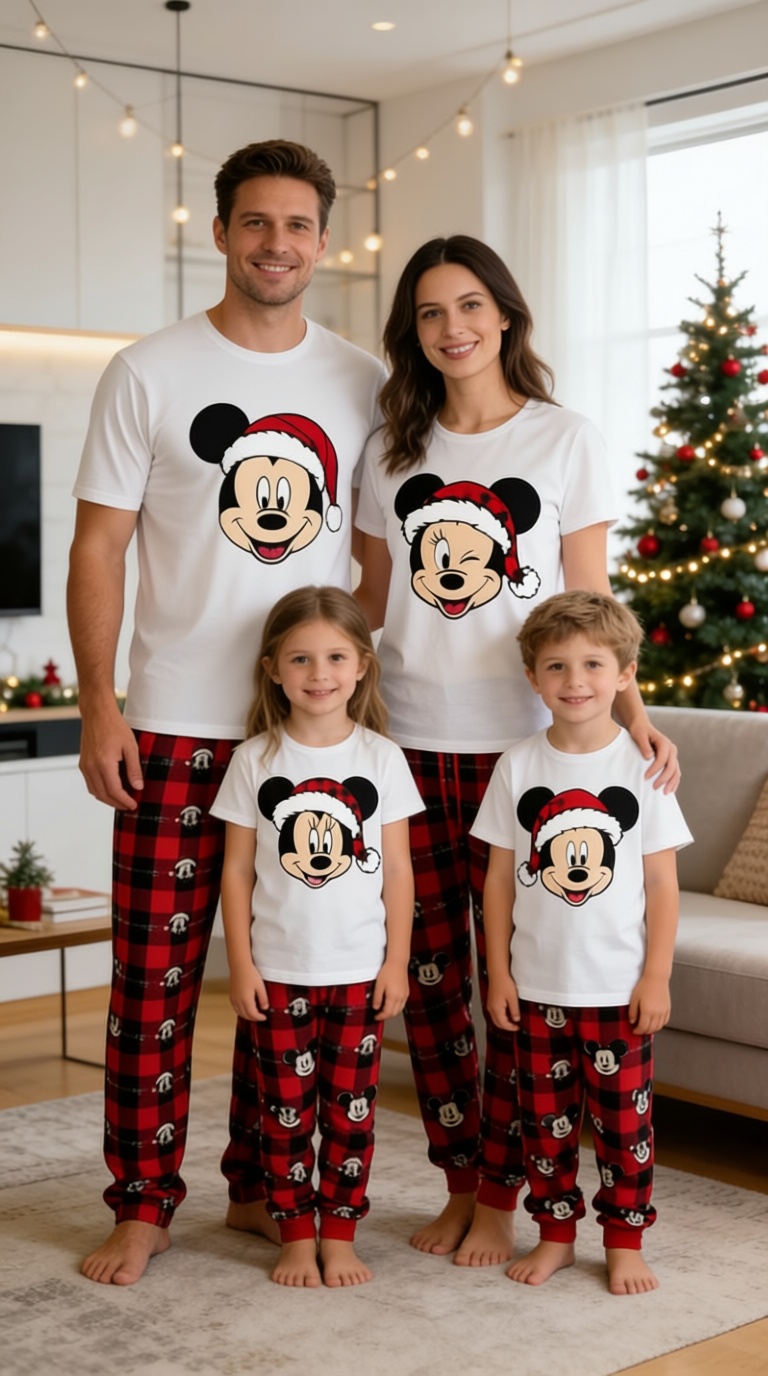 PIJAMA MICKEY Y MINNIE NAVIDAD