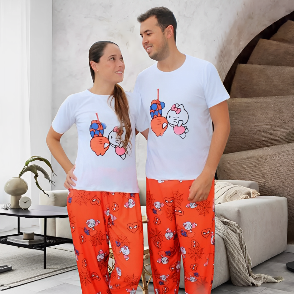 PIJAMA SPIDERMAN Y HELLO KITTY