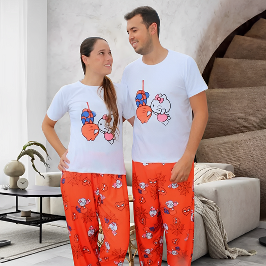 PIJAMA SPIDERMAN Y HELLO KITTY