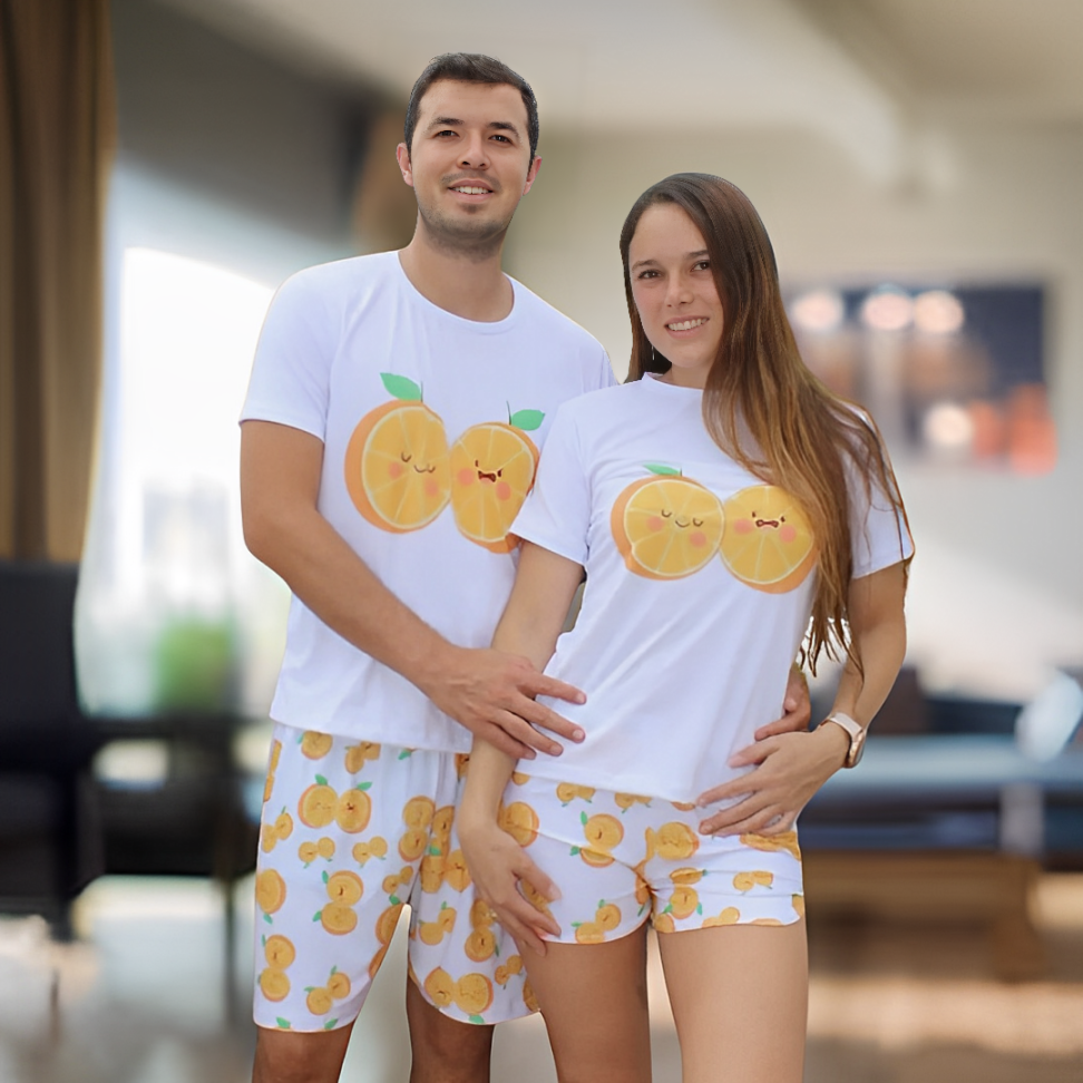 PIJAMA NARANJAS PAREJA