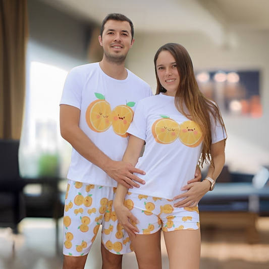 PIJAMA NARANJAS PAREJA